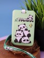 Футляр для карт на ленте "Pandas and a bird"