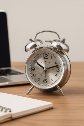 Часы-будильник "Wake up clock", grey (16,5х12,5 см)