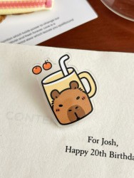 Значок акриловый iLikeGift "Capybara in a glass"