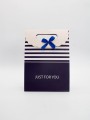 Пакет подарочный (M) "Many stripes", blue (19x 9 x 27)
