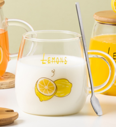 Кружка стеклянная "Half of the lemon", yellow (470 мл)