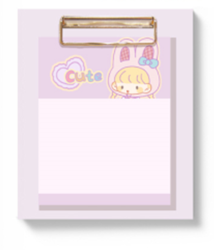 Блок для заметок с зажимом "Cute baby bunny", 30 л. 10*12 см