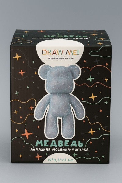 Алмазная мозаика на фигурке Draw Me! «Blue bear», (14*9.5*23 см) 