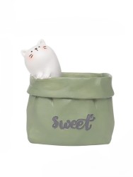 Подставка для канцелярских принадлежностей / Кашпо "Sweet cat", green