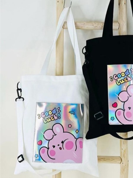 Сумка шоппер "Pink hare", white 