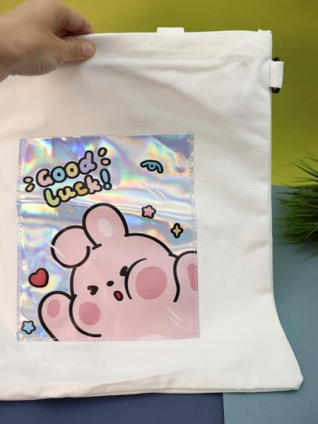 Сумка шоппер "Pink hare", white 
