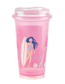 Стакан тамблер "Summer colors Girl" с трубочкой, pink (400 ml)