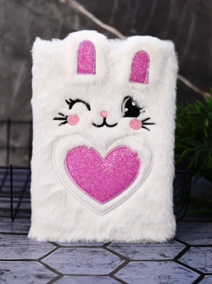 Блокнот плюшевый «Hello! bunny», white, 21х15 см, плотность 80 гр.