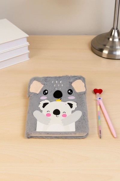 Блокнот плюшевый «Koala», grey, 21,5х15 см, плотность 70 гр. 