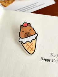 Значок акриловый iLikeGift "Capybara - ice cream"