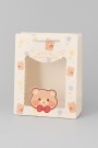 Пакет подарочный (XS) "Cute animals, bear", yellow (14.5*19.5*10)