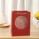 Пакет подарочный (L) "Round window", red (33*25*12)