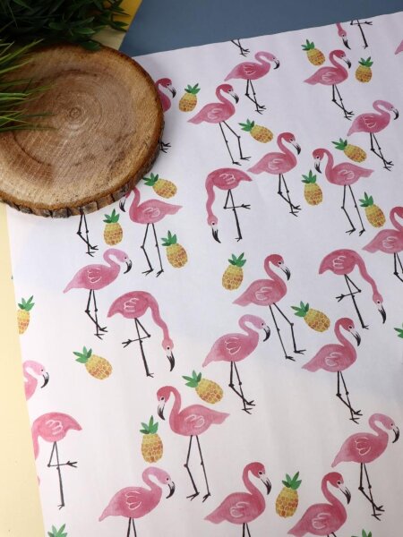 Упаковочная бумага «Flock of flamingos», pink (50*70 см) 