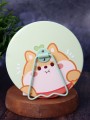 Зеркало настольное "Head corgi", green (15,5*16 см)