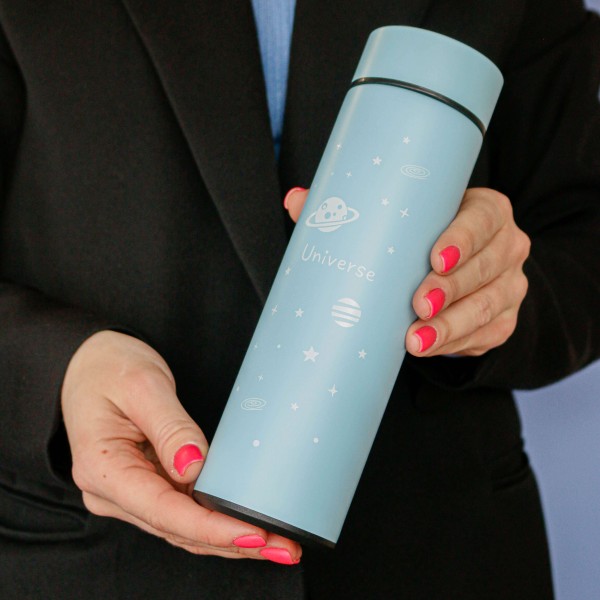 Термос с датчиком температуры «Universe», blue (500 ml) 