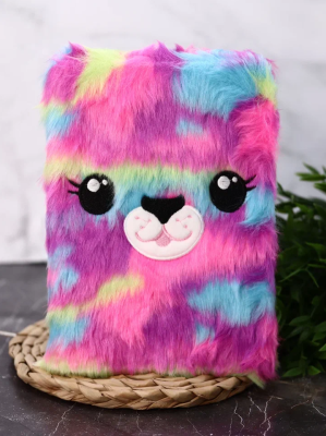 Блокнот плюшевый "Rainbow lama", bright, 21,5х15 см, плотность 80 гр.