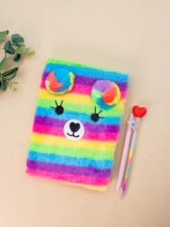 Блокнот плюшевый «Rainbow mouse», rainbow, 21,5х15 см, плотность 70 гр.