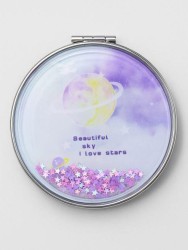 Зеркало-шейкер раскладное "Planet stars", purple (7*7 см)