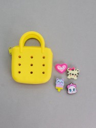 Брелок-сумочка с джиббитсами "Cool bag", yellow (9*12 см)