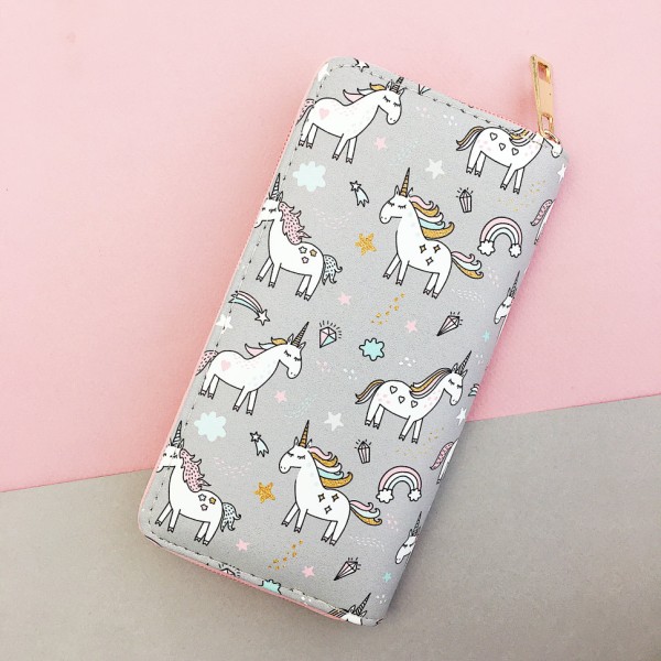 Кошелёк "Happy unicorn" grey 