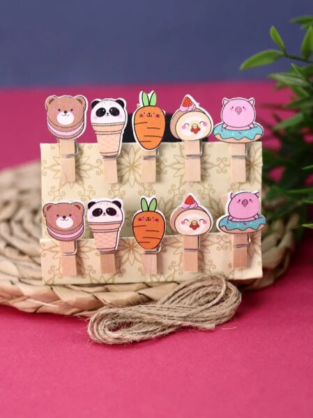 Прищепки "Cute Animals ", mix color 