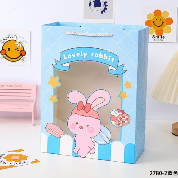 Пакет подарочный (M) "Lovely rabbit", blue (33*25*12) 