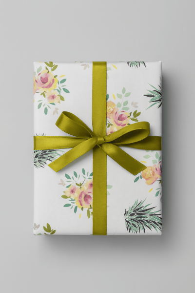 Упаковочная бумага «Flora pineapples», yellow (50*70 см) 