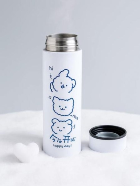 Термос с датчиком температуры «Nice animal», white (500 ml) 