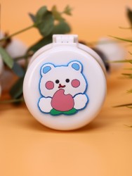 Расческа раскладная с зеркалом "Peach bear folding", white