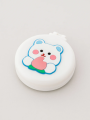 Расческа раскладная с зеркалом "Peach bear folding", white