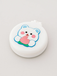Расческа раскладная с зеркалом "Peach bear folding", white