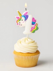 Свеча для торта "Unicorn" цифра 4, (6 см)