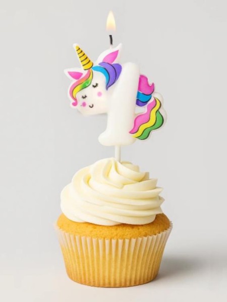 Свеча для торта "Unicorn" цифра 4, (6 см) 