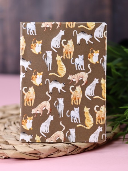 ОБЛОЖКА ДЛЯ ПАСПОРТА "Cat Pattern", плотность 600 мкм 