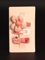 Набор заколок для волос 3 шт. "Sweet breakfast", pink