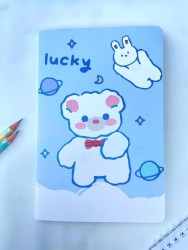 Блокнот (А5) "Lucky bear and bunny", blue (14.5*21)