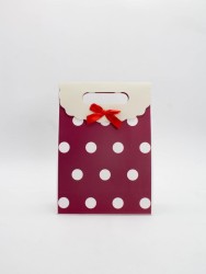Пакет подарочный (M) "Many dots", red (19x 9 x 27)