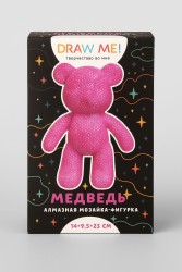 Алмазная мозаика на фигурка Draw Me! «Fuchsia bear», (14*9.5*23 см)