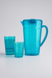 Набор для напитков (кувшин 1500 мл + 4 стакана 300 мл) "Simple set", blue
