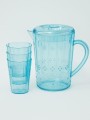 Набор для напитков (кувшин 1500 мл + 4 стакана 300 мл) "Simple set", blue