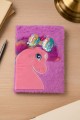 Блокнот плюшевый "Unicorn bow", purple, 21х15 см, плотность 80 гр.