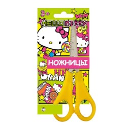Ножницы детские "Hello Kitty" 13 см, с линейкой, mix