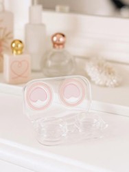 Контейнер для линз «Circle hearts», pink