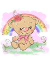 Алмазная мозаика картина стразами "Мишка с радугой", 15х20 см