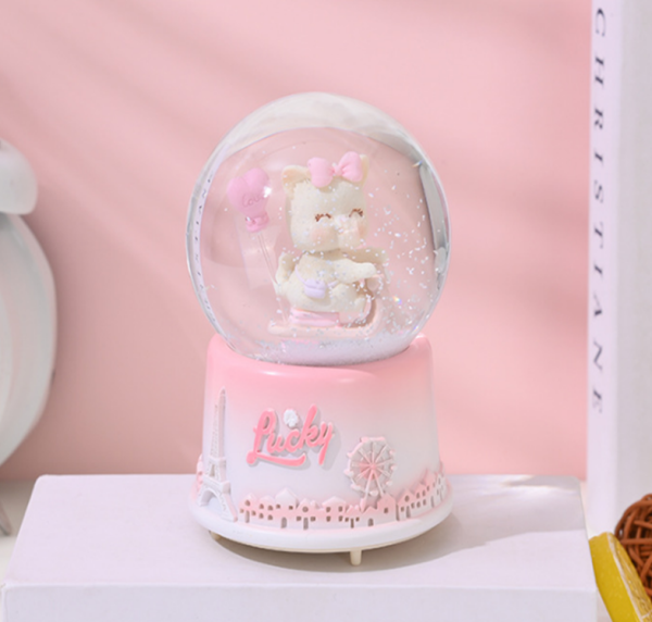 Снежный музыкальный шар "Lucky Paris", pink 