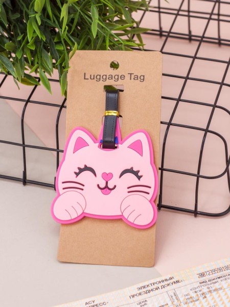 Бирка для багажа "Cat-unicorn", pink 