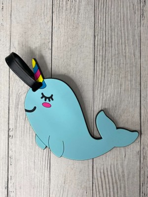 Бирка для багажа "Blue whale unicorn"
