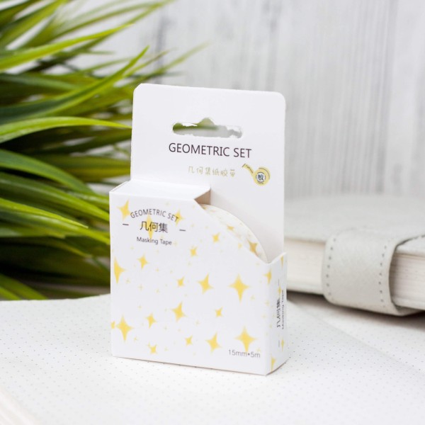 Декоративный скотч "Geometric set stars", yellow 