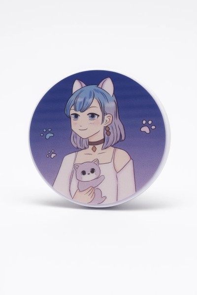 Попсокет "Anume girl and kitty" 
