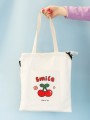 Сумка шоппер "Smile cherries", white